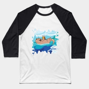 sea otter drinking beer Baseball T-Shirt